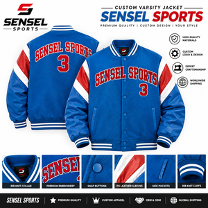 Chaqueta Universitaria de Béisbol Personalizada Unisex, de Alta Calidad, Estilo Urbano, con Bordado Chenille y Mangas de Cuero 100% - Product Image 1
