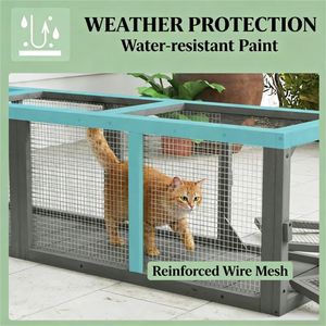 Tunnel e Recinto Grigio per Gatti da Esterno, per Piccoli Animali, Gabbia e Cuccia per Animali Domestici - Product Image 3