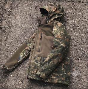 <b>Men's</b> Camouflage Hunting Jacket Zipper Closure Windproof Hood Polyester Hunting Jacket <b>Mens</b> Pockets Hunting Jackets <b>Men</b> - Product Image 4