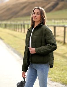 Women's Lightweight <b>Packable</b> Hooded Winter Quilted Puffer <b>Jacket</b> Detachable Sleeves Hat Zipper Closure Waterproof Wool - Product Image 3