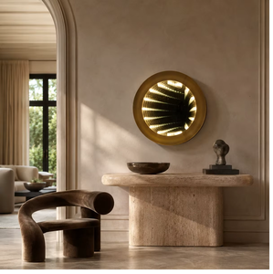 Elegant Metallic Appearance Soft Glow Home Decor Living Room Led <b>Light</b> <b>Wall</b> <b>Mirror</b> - Product Image 1