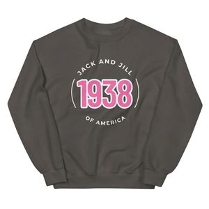 เสื้อสเวตเชิ้ตแจ็คแอนด์จิลสีชมพู รุ่นยูนิเซ็กซ์ ปี 1938 ลายกราฟิกวงกลม JJ คอกลมแบบคลาสสิก เนื้อผ้านุ่ม สวมใส่สบาย สไตล์สตรีทแวร์ ขายส่ง - Product Image 1