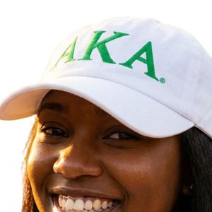 Gorra de Béisbol Ajustable de Algodón Blanca con Letras Griegas Bordadas en Verde, Gorro de Sororidad para Mujer, Uso Casual - Product Image 4