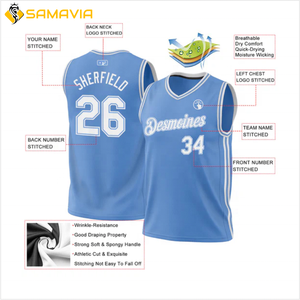Maillot de basket-ball de qualité supérieure, léger, grande taille, séchage rapide, respirant, 100% polyester, impression de logo personnalisée, vente en gros - Product Image 2