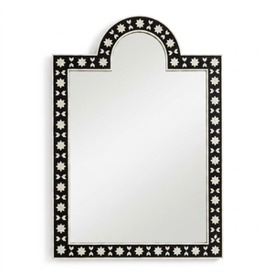 Wall <b>Mirror</b> Handmade Wholesale Custom OEM ODM MOP Resin Inlay <b>Black</b> Star Arched Decorative Hanging <b>Mirror</b> DECORYUG - Product Image 1
