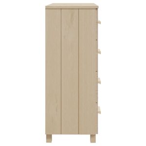 Buffet rectangulaire élégant en bois de pin massif et MDF couleur miel, meuble de maison - Product Image 4
