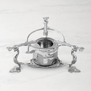 Olla de lujo redonda de acero inoxidable para calentar alimentos, con asa de calabaza, soporte ornamental plateado para buffet, sopera. - Product Image 5