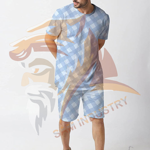 Wholesale Factory Price OEM Casual Short Sleeve Two Piece <b>Sets</b> New Arrival Men's Custom Sublimated Summer <b>Twin</b> <b>Set</b> - Product Image 4