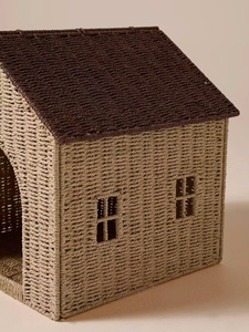 บ้านสัตว์เลี้ยงหวายสานมือ รูปทรงหัวใจ พร้อมเบาะ สำหรับแมวและสุนัข ใช้ภายในบ้าน - Product Image 6