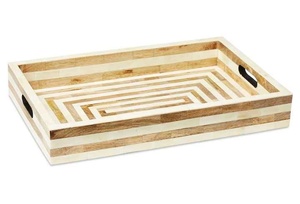 Bandeja de Servir con Incrustaciones de Hueso, Diseño Artesanal, Bandeja Decorativa para Hogar, Hotel, Restaurante y Cafetería - Product Image 4