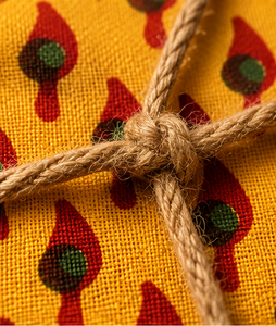 Hand Block Printed <b>Yellow</b> Lightweight Cotton Fabric Wholesale Traditional Ethnic <b>Accessories</b> Material Dress Crafting <b>Home</b> Girls - Product Image 4
