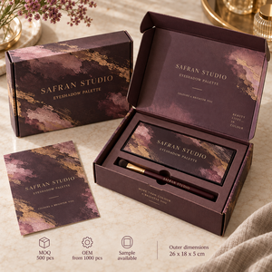 กล่องบรรจุภัณฑ์ไปรษณีย์ลูกฟูกพิมพ์ลายสำหรับพาเลทอายแชโดว์ SAFRAN แบบกำหนดเอง - Product Image 6