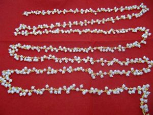Chaîne épaisse à pendentif en perles de calcédoine blanche facettées rondelles, chaîne de chapelet en perles de quartz hydroblanc de 3 mm - Product Image 2