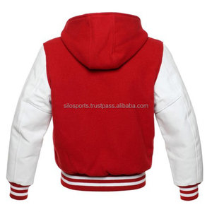 2025 Premium Men's Dark Black Fleece With Black <b>Leather</b> Sleeves Varsity <b>Jacket</b> With Hood Custom-Made Wholesale Varsity <b>Jackets</b> - Product Image 4