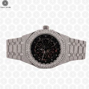 Reloj Mecánico Analógico para Hombre Charm Jewells, de Acero Inoxidable con Incrustaciones de Diamantes, Caja Poligonal de 40 mm, Esfera Hueca de Lujo, 10 - Product Image 1