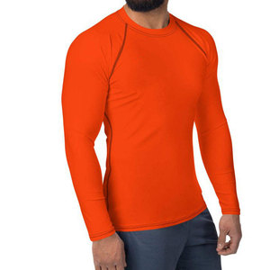 Haut de compression athlétique à manches longues orange pour homme, séchage rapide, pour adultes - Product Image 3