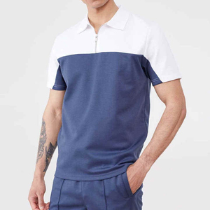 Ensemble de fitness 2 pièces personnalisé pour homme : T-shirt polo décontracté à manches courtes en coton respirant à carreaux + short ample - Product Image 3