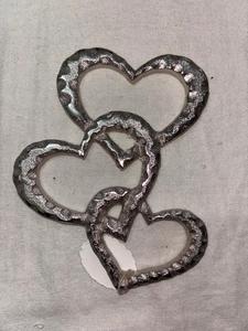 Silver Metal <b>Heart</b> Ornament Molded Metallic Finish Classic Christmas <b>Decoration</b> Indoor Use - Product Image 4