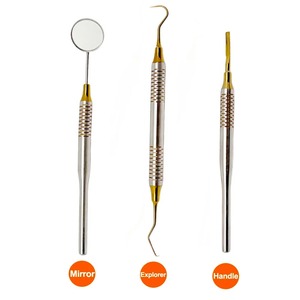 เครื่องมือทันตกรรมสแตนเลสแบบใช้มือ คลาส 1 กระจกตรวจฟันพร้อมด้ามจับตรง สำหรับทำความสะอาดฟันและตรวจสอบฟัน - Product Image 4
