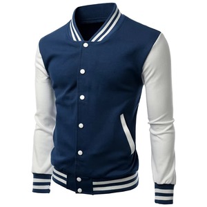 Wholesale Men's Fashionable High Quality Stain Varsity Jacket with <b>Button</b> Type for Men and Women - Product Image 4