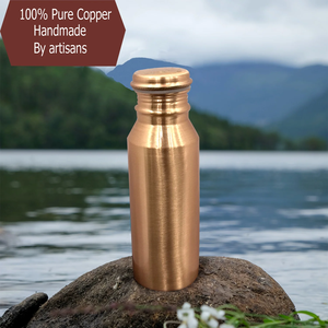 FAIZA CRAFT Luxury Eco-Friendly Diamond Hammered Copper Drinking Water <b>Bottle</b> Lid Modern-Style 1000ml FC-5714 OEM Supplier - Product Image 3