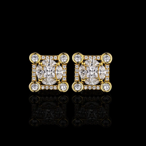 Pendientes de Diamantes de Lujo Chapados en Plata 925, Corte Marquesa, Diseño Geométrico, Engaste de Garras, Joyería de Compromiso Unisex, Certificado GIA - Product Image 3
