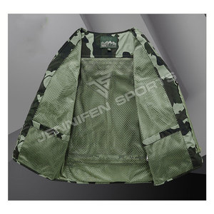 Gilet de randonnée pour homme, gilet en tissu camouflage 100% polyester pour homme, gilet multi-poches respirant pour la chasse et la pêche - Product Image 5