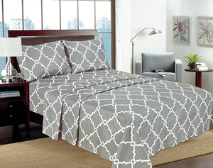 00% Cotton Bed <b>Sheets</b> Set Luxury Printed <b>Flat</b> <b>Fitted</b> <b>Sheet</b> Sets - Product Image 1