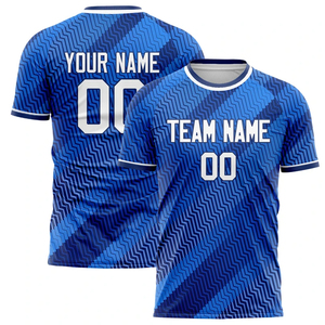 Maillot de football unisexe personnalisé toutes saisons, entièrement imprimé, col rond, manches courtes, évacuation de l'humidité, 100 % polyester, nom et numéro de l'équipe - Product Image 6