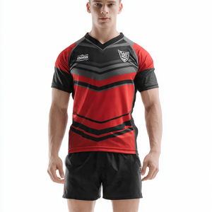 Button <b>Down</b> Football Sublimated Uniform 100% Polyester Printed Rugby Uniforms Men's Training Wear Football Uniforms - Product Image 5