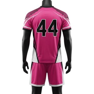 Unisex Pink Black Sublimated Lacrosse Uniform <b>Set</b> Lightweight Polyester Reversible Team Sports Wear Training Apparel - Product Image 2