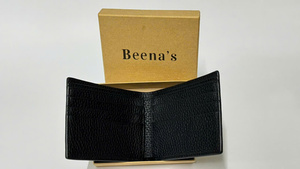 Portefeuille fin pour homme en cuir véritable Beena, fermeture pliante, imperméable, design minimaliste de luxe, noir, taille courte, usage quotidien, polyester - Product Image 6