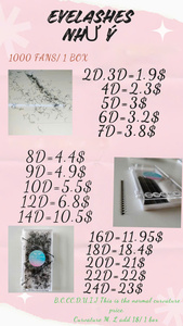 (1000 ชิ้น) 2D-40D B C CC D I J U O M L LI LJ LB LC LD ขนตาปลอมแบบพัดสำเร็จรูป งอน 6-20 มม. ทำมือ ฐานแหลม - Product Image 6