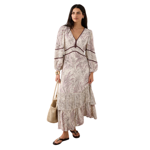 Vestido Maxi Floral Elegante para Mujer, Manga Corta, Estilo Casual - Product Image 2
