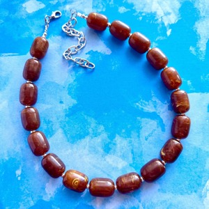 New Natural <b>Resin</b> Handmade Geometric Beaded Necklace Custom Unisex Jewelry Earthy Tone Fashion Gift - Product Image 5