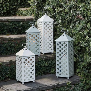Latest Lattice Mesh Style Metal <b>Candle</b> Holder <b>Lanterns</b> in Different Colors and Sizes for Home & Patio Decoration - Product Image 1