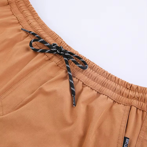 Men's <b>Cargo</b> Shorts Solid Color Drawstring Waist Quick Dry Pockets Casual Woven Mid Rise 100% Polyester - Product Image 5