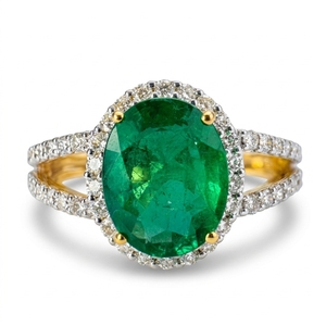แหวนเพชรทรงรีและทรงกลมในทองคำขาว 14K |   เครื่องประดับชั้นดีสำหรับผู้หญิง 2.25 กะรัต - Product Image 1