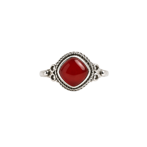 Bague en argent sterling 925 avec onyx rouge, bijoux classiques de haute qualité pour femmes, avec pierre précieuse onyx rouge - Product Image 2