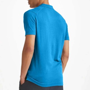 Camiseta de Golf Transpirable para Hombre, de Secado Rápido, Manga Corta, Casual, Sólida, 100% Algodón, Personalizada para Hombre, Color Azul - Product Image 5