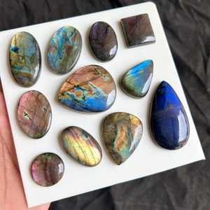 Wholesale Natural Multi Shape Labradorite Cabochon Loose Gemstones for Jewelry Making Polished Blue Flash Labradorite Stones - Product Image 4