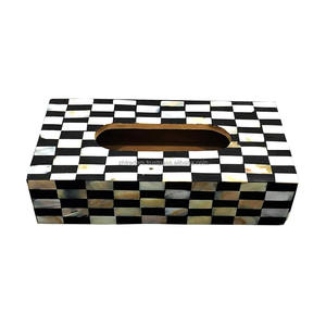 Boîte à mouchoirs MOP haut de gamme, incrustation de coquillages faite à la main, étanche, écologique, distributeur personnalisé avec logo pour les maisons arabes et les cadeaux - Product Image 5