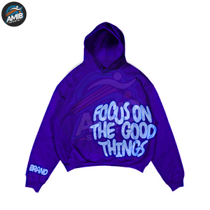 Sudaderas con Estampado Puff de Primera Calidad Hechas a Medida, Sudaderas Básicas de Invierno de Felpa Gruesa, Sudaderas con Estampado Puff de Algodón Mezclado al por Mayor - Product Image 3