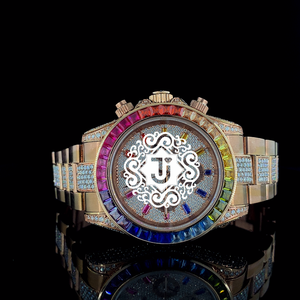 Montre mécanique de haute qualité en acier inoxydable glacé avec mouvement automatique et date, design étincelant pour la vie nocturne - Product Image 1