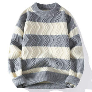 Pull en coton premium pour homme, tricot doux, manches longues, pour un style décontracté hivernal, confort quotidien et superposition - Product Image 5