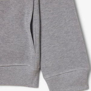Sudadera de punto gris para hombre con cremallera de un cuarto, corte regular, cuello alto, para otoño, color liso, manga larga - Product Image 4