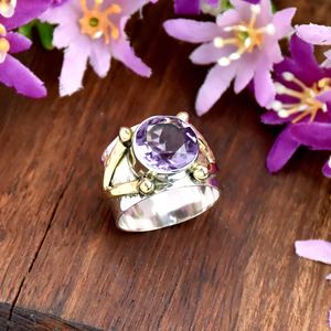Natural Amethyst Ring 925 Sterling Silver Purple Gemstone Handmade February Birthstone Jewelry Statement Fine Ring <b>Gift</b> <b>for</b> <b>Her</b> - Product Image 3