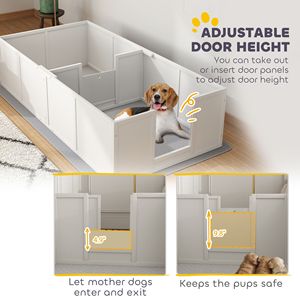 Caja de Parto para Perros Medianos y Pequeños de 77 x 38 x 19 Pulgadas con Almohadilla Impermeable y Puerta Ajustable, Casas y Muebles para Mascotas - Product Image 3