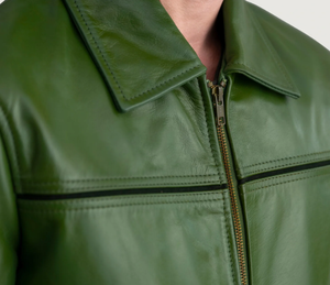 100% Genuine <b>Sheepskin</b> Leather Bomber <b>Jacket</b> for Men High Street Style Winter <b>Jacket</b> Zipper Closure Custom Colors Logo High - Product Image 5
