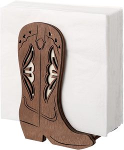 1 Pieza Soporte para Servilletas con Forma de Bota de Vaquero del Oeste, Dispensador de Servilletas Rústico para Mesa de Cocina, Decoración de Pie para el Hogar - Product Image 1